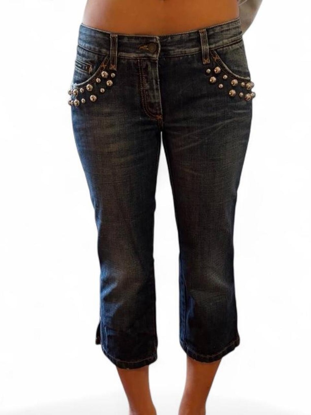 Dolce and Gabbana Studded Capri Jeans